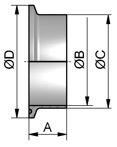 maatschets lasferrule tri clamp