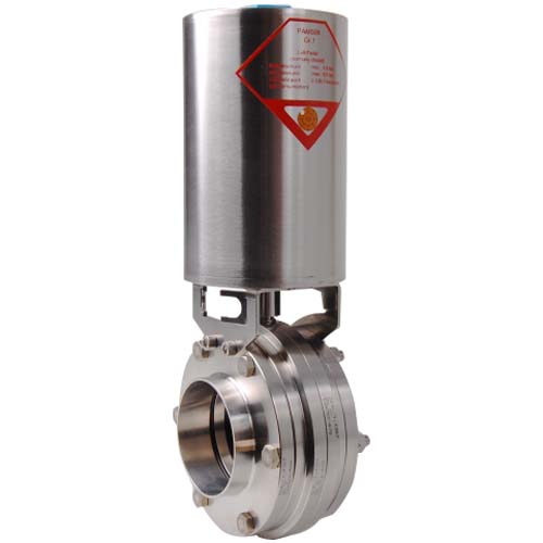 560041001320 Vlinderklep SV04 1'' / 25,4
Aansluiting: Tussen flenzen
met laseinden 25,4 x 1,5mm
Mat.: 1.4301 (304) Gepolijst
Pneumatisch bediend (NC)
Lucht openend / Veer sluitend
EPDM Machchette (FDA)