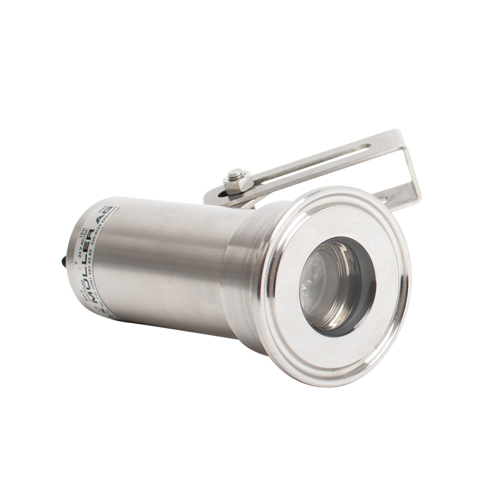 64500MVLRL2420S1 For DIN11851
From DN32
Mat.: 1.4301 (304)
24 Volt AC/DC - 2 Watt
Lumens 150
Diameter: 34,0mm
Height: 80,0mm
With push button (momentary switch)
IP65 dust-free and spray-proof
Lifespan ca. 35000 hours
Max. ambient temperature 40°C