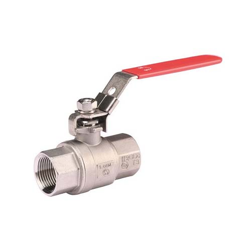 661010123 2-Piece Ball Valve - AISI 316
with 1/2" BSP inner thread
Manually operated - Full bore
with PTFE (Teflon) seats