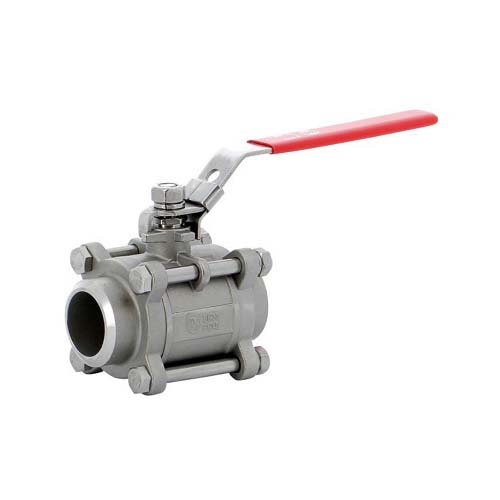 662010123 3-Piece Ball Valve - AISI 316
"with 1/2" ISO Welding ends"
Manually operated - Full bore
with PTFE (Teflon) seats