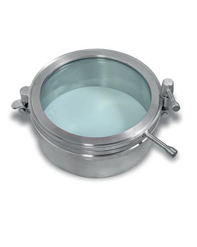 9405.D34/600B Laveggi Glass Cover DN600
Mat. wetted parts: 1.4404
Mat. external parts: 1.4301
Pressure range: pressureless
Gaskets: Silicone
Welding neck height: 150mm
Welding neck thickness: 4mm
Sodalime glass pane 15mm
Maximum temperature 150°C
1x Stainless T-Handle M16
With hinge and knob